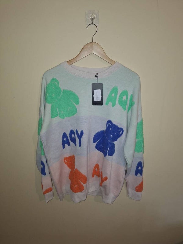 Teddy Print Jumper - one size