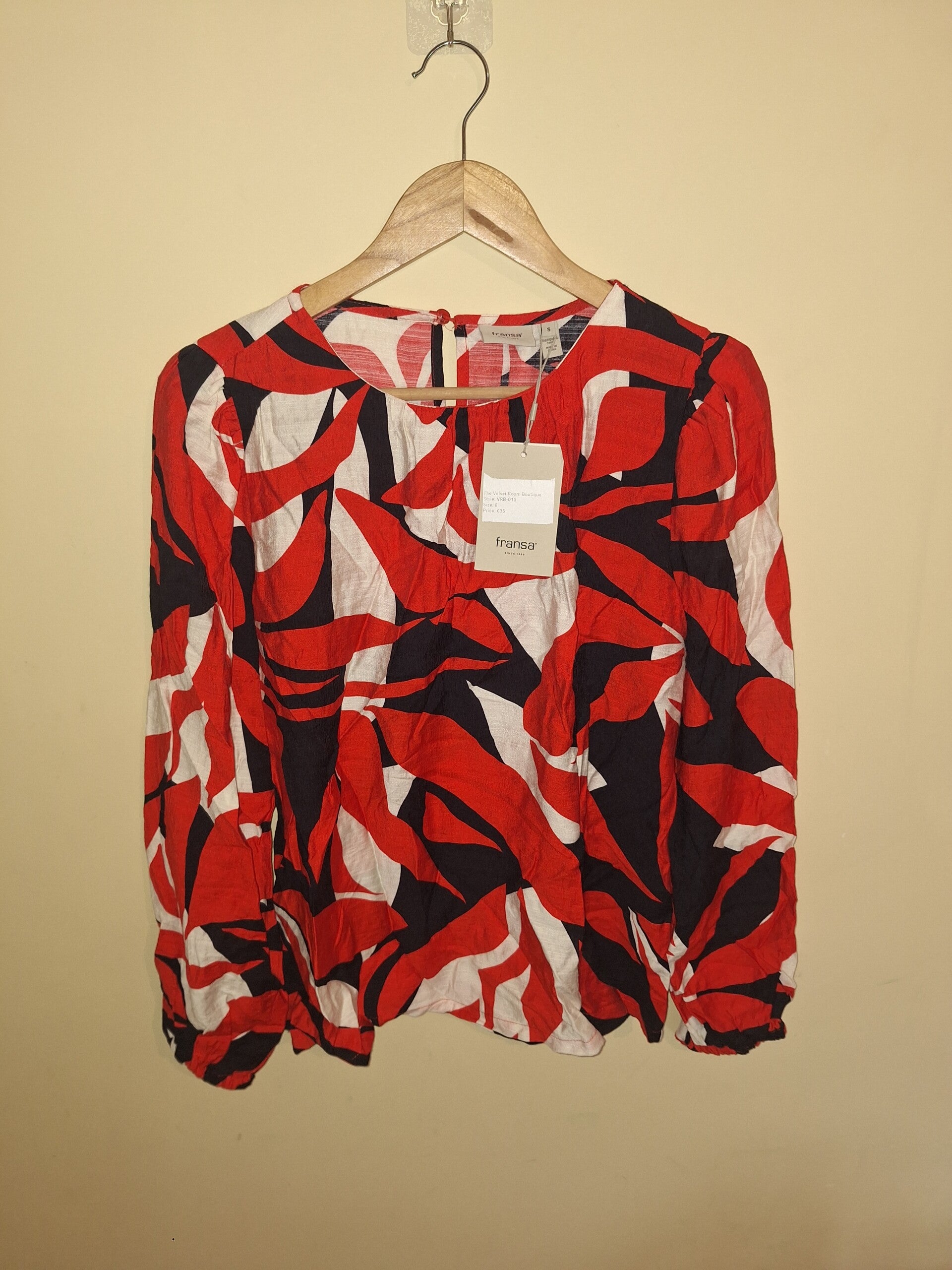 Red Abstract Blouse