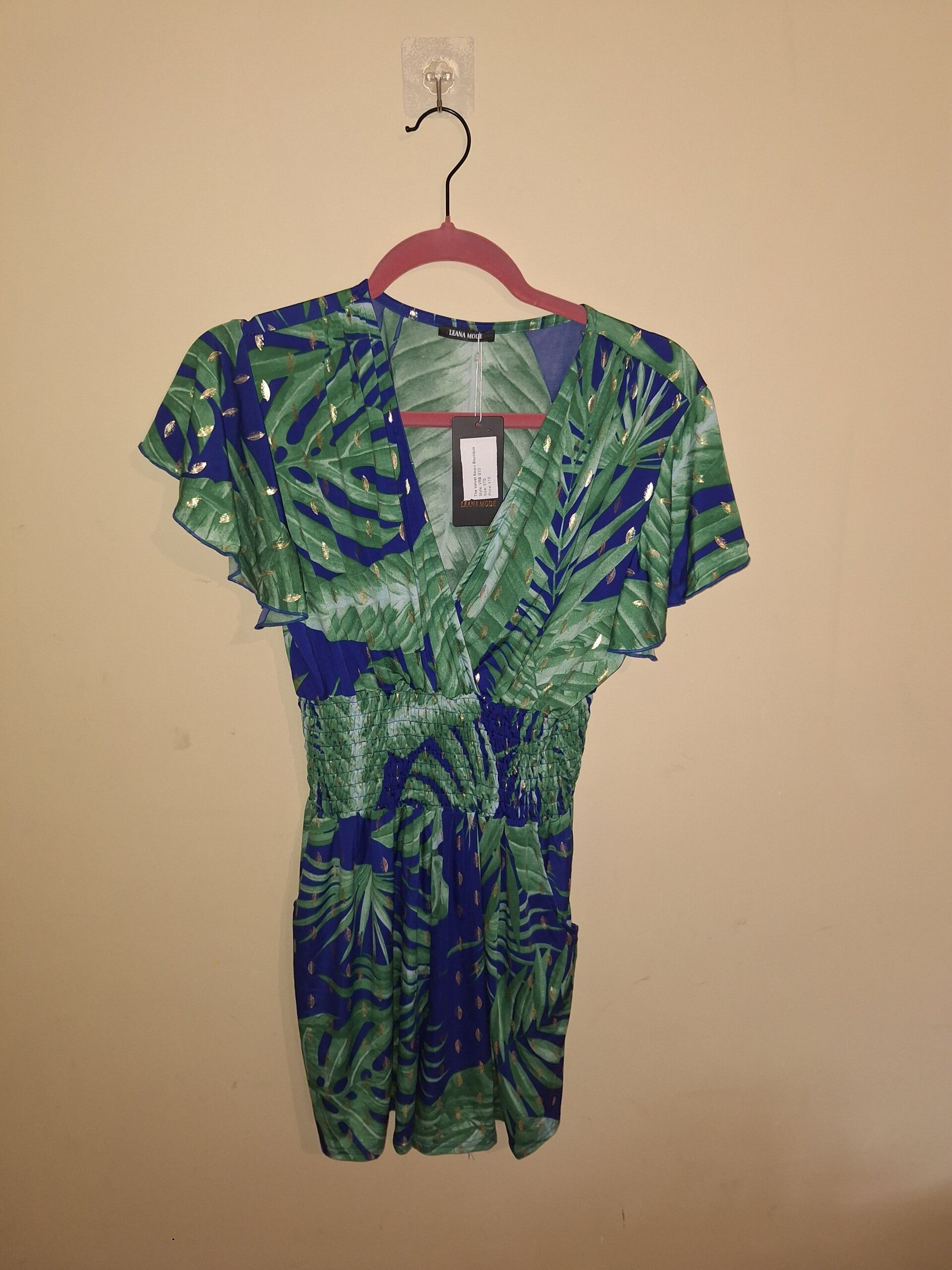 Green Tropical Dress - one size