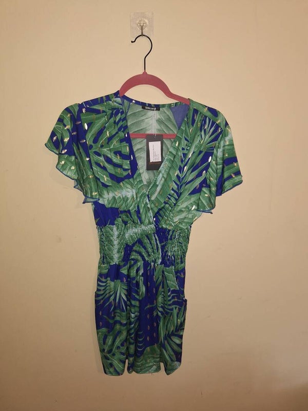 Green Tropical Dress - one size