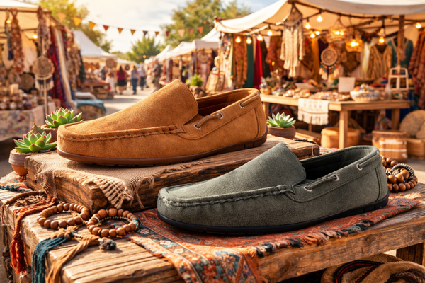 #7 Moccasins  groen GROTE MATEN t/m 45