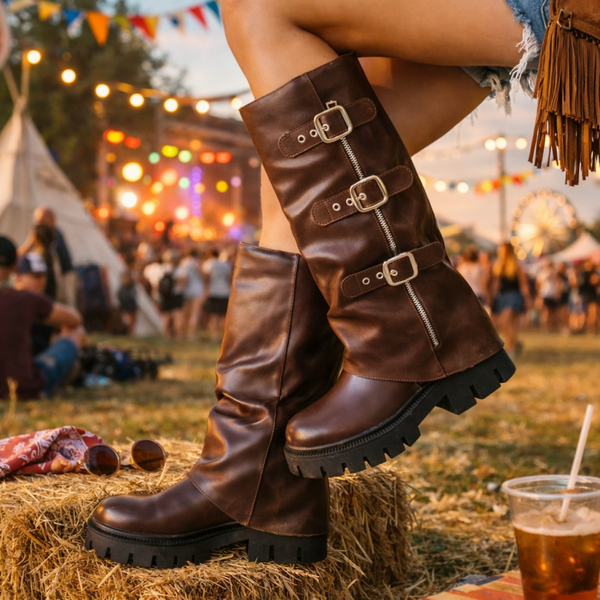 #22 Boots bruin hoog model met riempjes