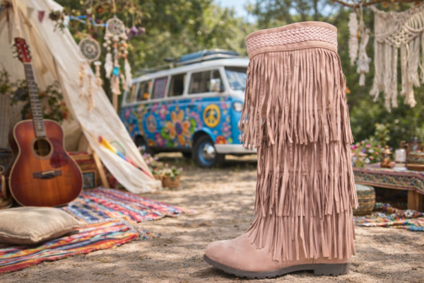 #10 Boho laarzen zacht roze