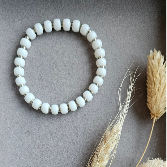 Armband rondellen kralen - Wit