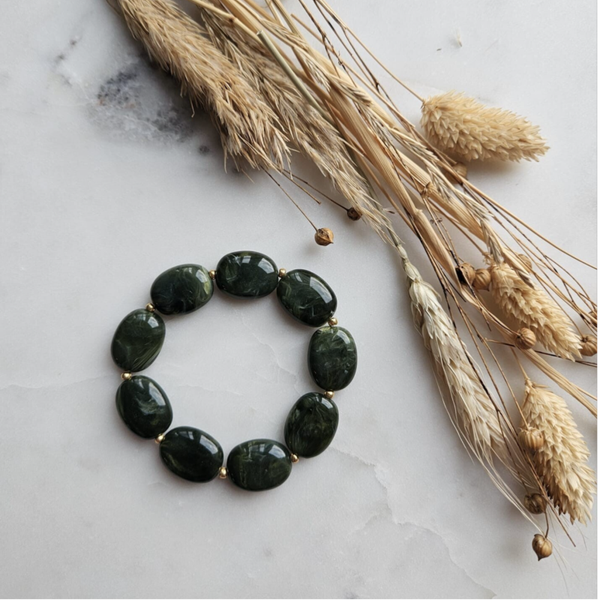 Armband - Groene acryl kralen