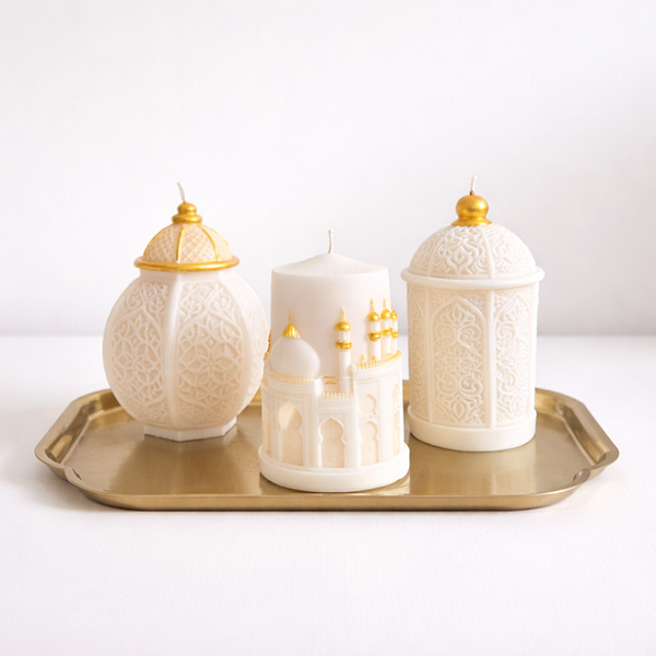 Handgemaakte Ramadan Kaarsen Set (3 stuks) – Suikerfeest Cadeau – €18,95