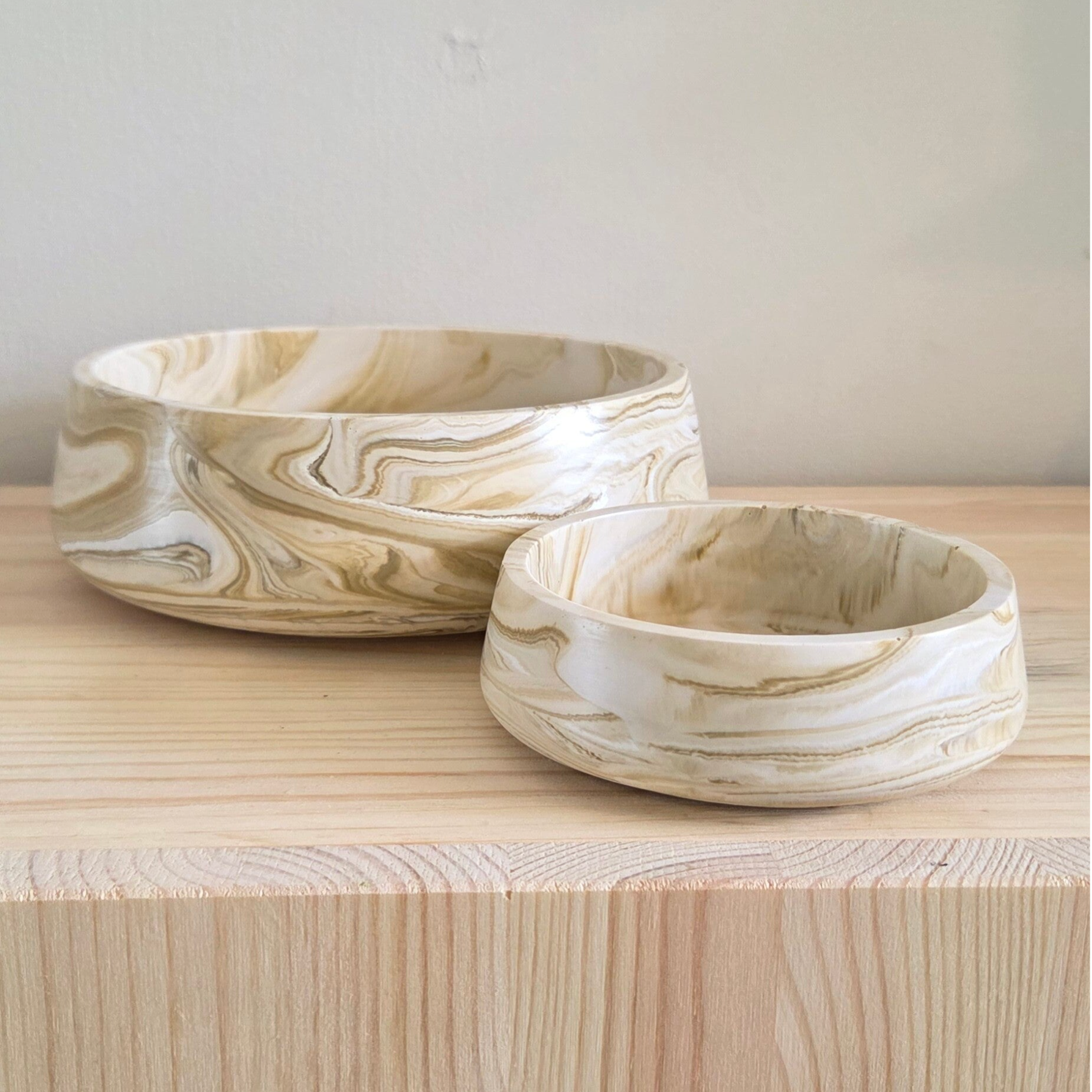 Sahara schaal – Beige & Taupe Marble