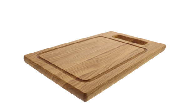 Schneidebrett Eichenholz mit Griff 39 x 24 cm