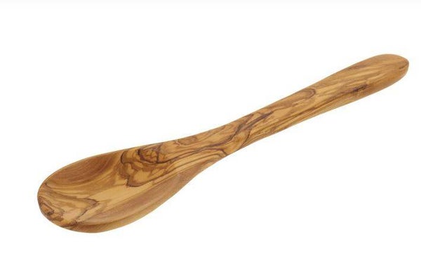 Kochlöffel oval flacher Griff Olivenholz