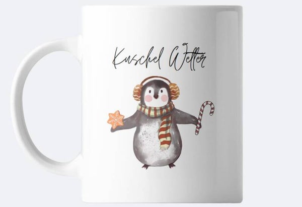 Tasse ,,Kuschelwetter'' mit Pinguinmotiv