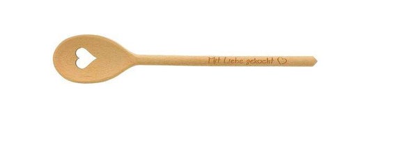 Kochlöffel oval Herz "Mit Liebe gekocht" Buchenholz