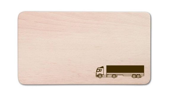 Frühstücksbrett rechteckig Motiv "LKW" Buchenholz