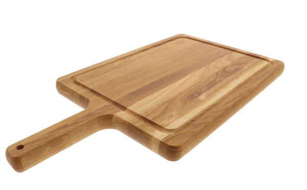 Schneidebrett Eichenholz mit Griff 42 x 22 cm