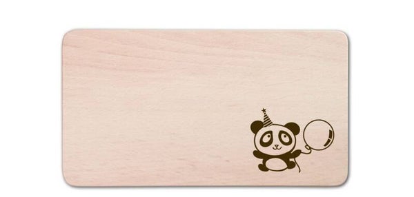 Frühstücksbrett rechteckig Motiv "Pandabär" Buchenholz