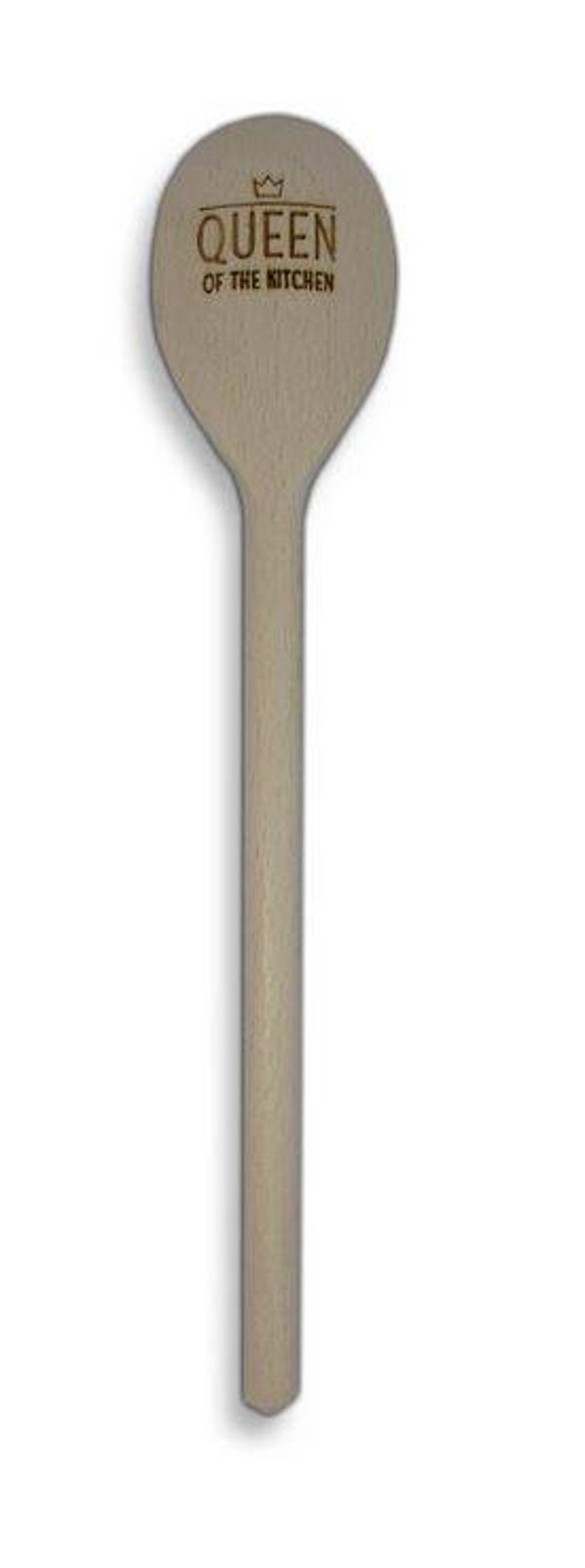 Kochlöffel oval Motiv „Queen of the Kitchen“ Buchenholz