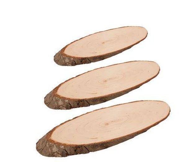 Rindenbrett oval Erlenholz