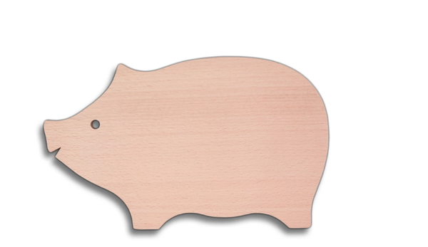 Servierbrett Schwein Buchenholz