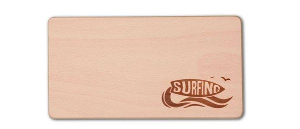Frühstücksbrett rechteckig Motiv "Surfen Wellenreiten Surfing" Buchenholz