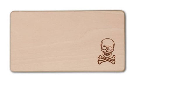 Frühstücksbrett rechteckig Motiv "Totenkopf" Buchenholz