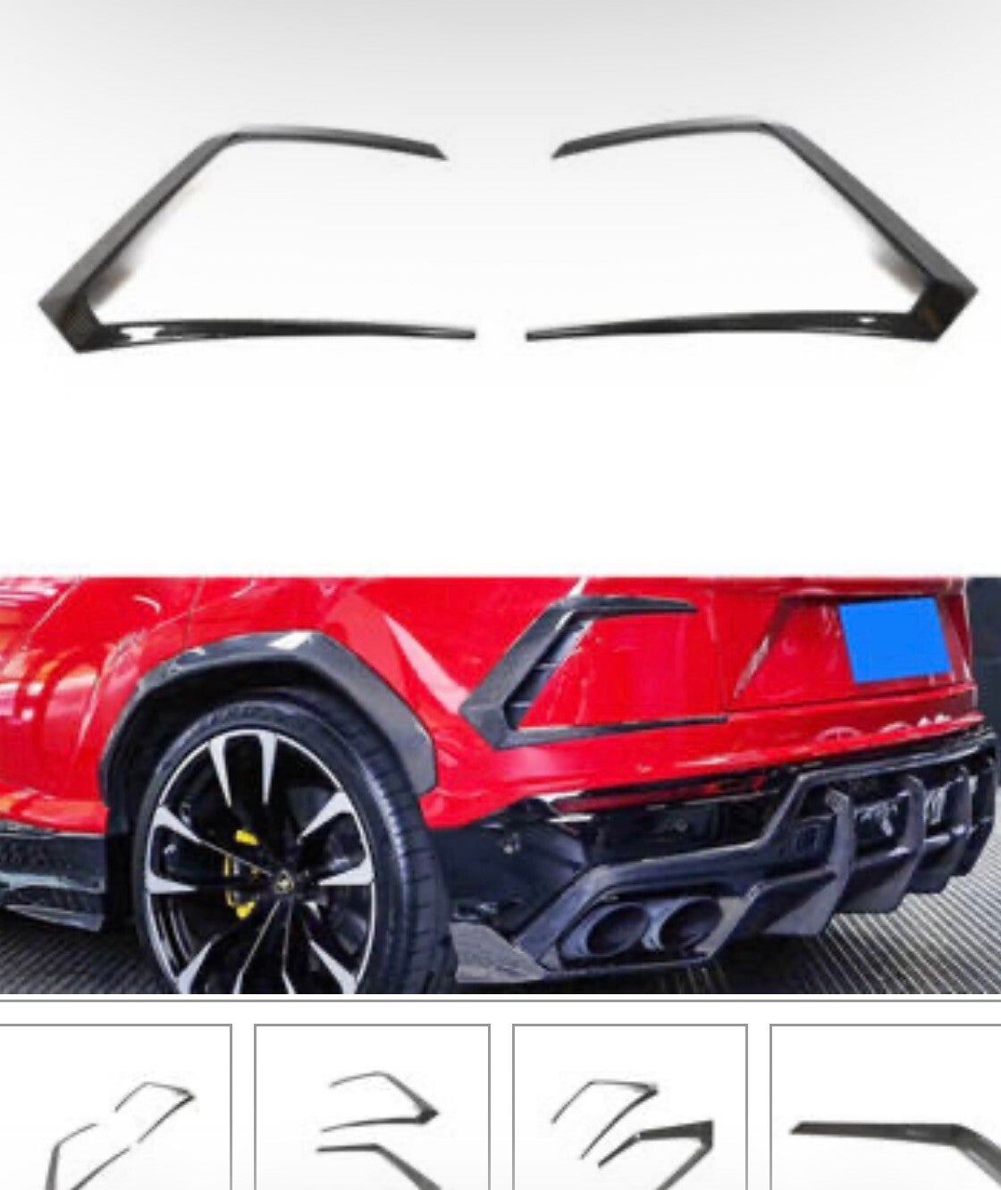Splitter Flaps vorne Stossstange Front Bumper Vent Trims Echt Carbon Fiber mit Klarlack versiegelt