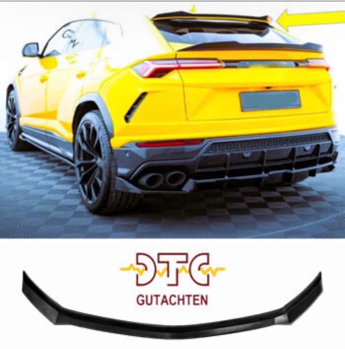 Lamborghini Urus Hecklippe Spoiler + DTC CH-Guatchten Homologation