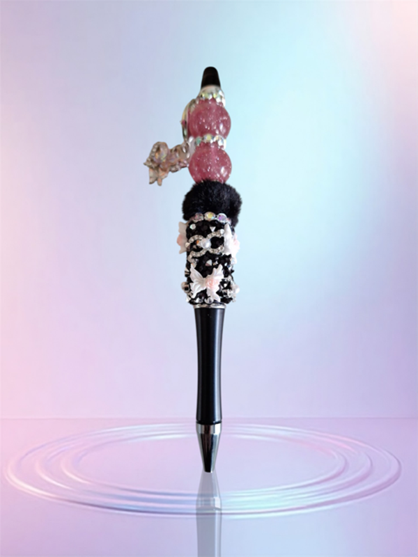 Roze/Zwart pen