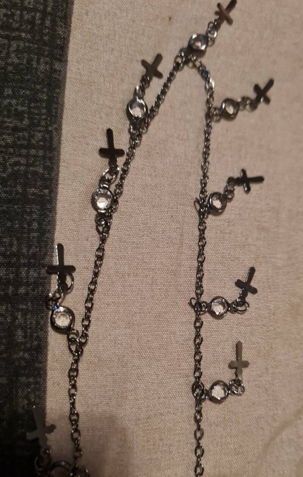 Gothic Cross And Droplet Anklet