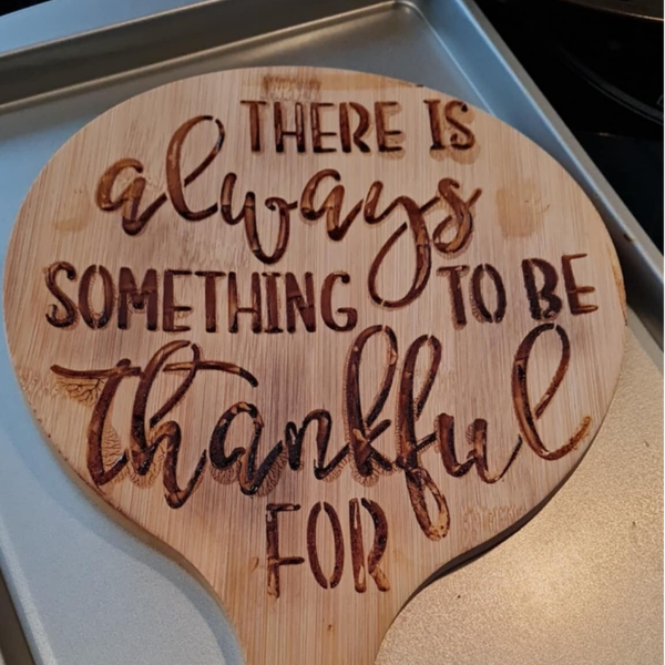 Handmade Wooden Quote Cheese round board with handle