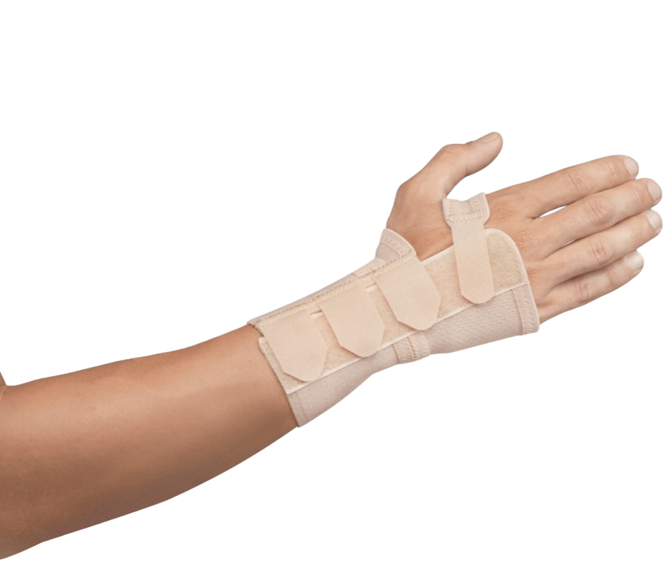 Muñequera elástica abierta corta con férula moldeable – Ref. MF-D50 / MF-I50