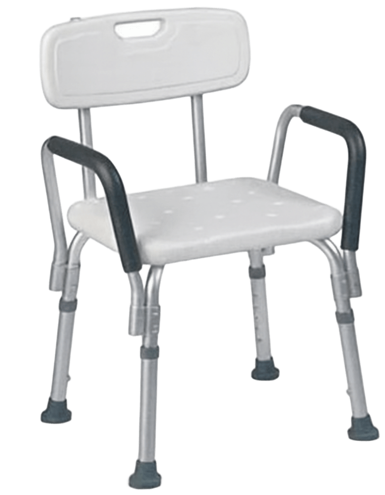 Taburete de ducha con reposabrazos y respaldo – Ref. GB-S04