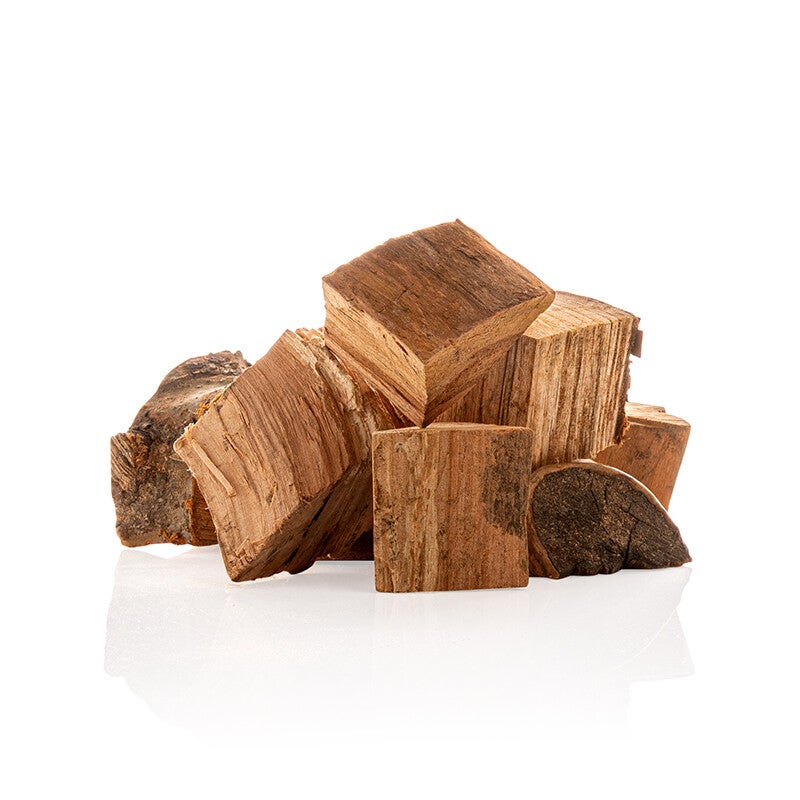 brokken houten chunks van appelbomen