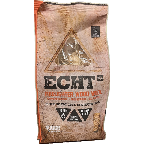 ECHT® Aanmaakhoutwol 32 stuks | FSC 100%