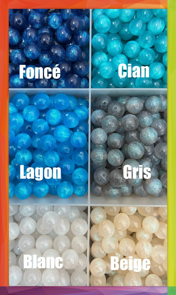 6 PCS - PERLES GALAXY 12MM