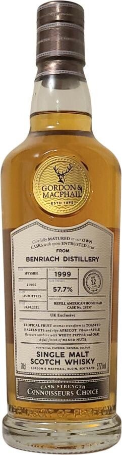 Benriach 22y - 1999/2021 - Cask #29257 - Connoisseurs Choice - Gordon & Macphail - Single Malt Scotch Whisky