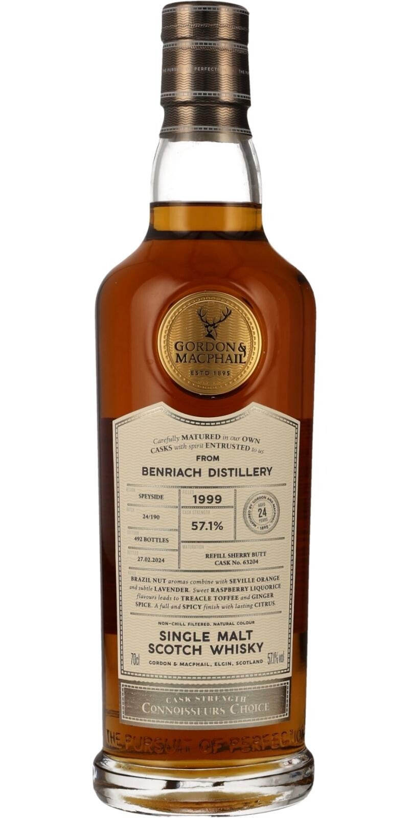 Benriach 24y - 1999/2024 - Cask #63204 - Connoisseurs Choice - Gordon & MacPhail - Single Malt Scotch Whisky
