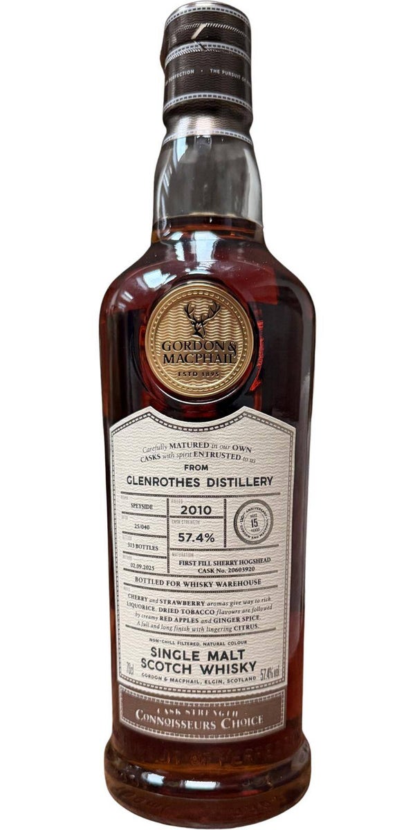 Glenrothes 15y - 2010/2025 - Gordon & MacPhail - Connoisseurs Choice - Cask #20603920 - 57,4% - Single Malt Scotch Whisky