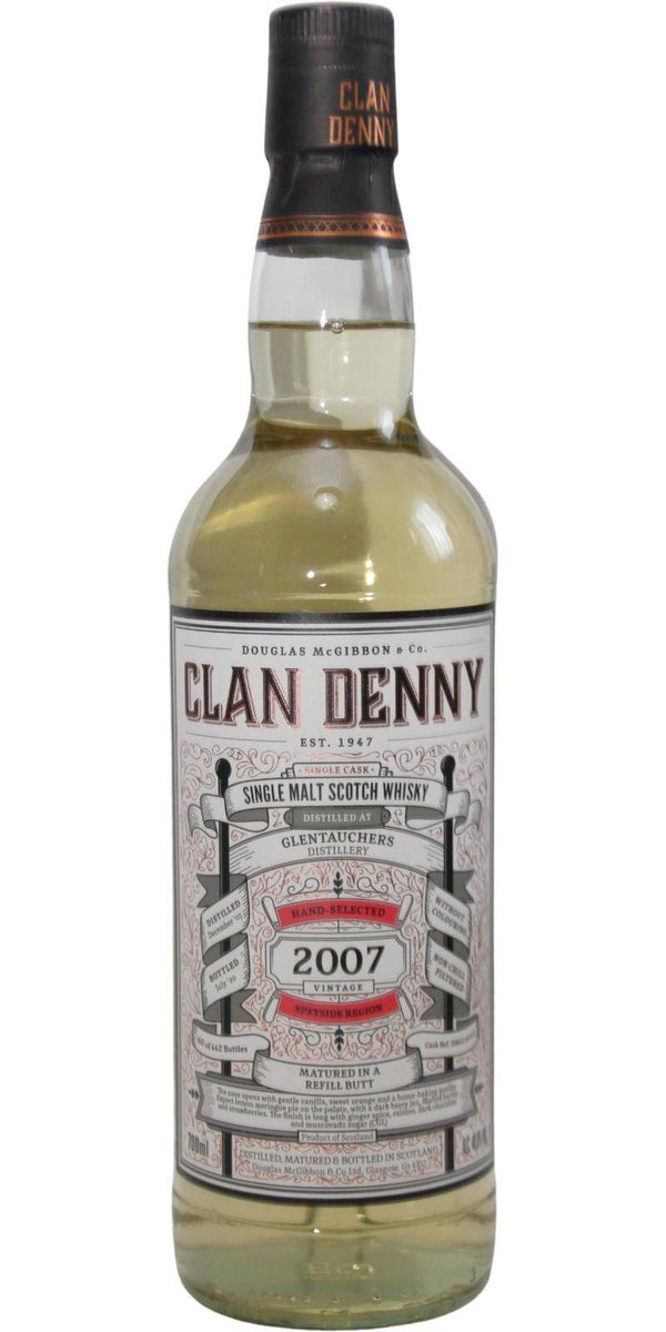 Glentauchers 12y - 2007/2020 -  Clan Denny - 48% - Single Malt Scotch Whisky