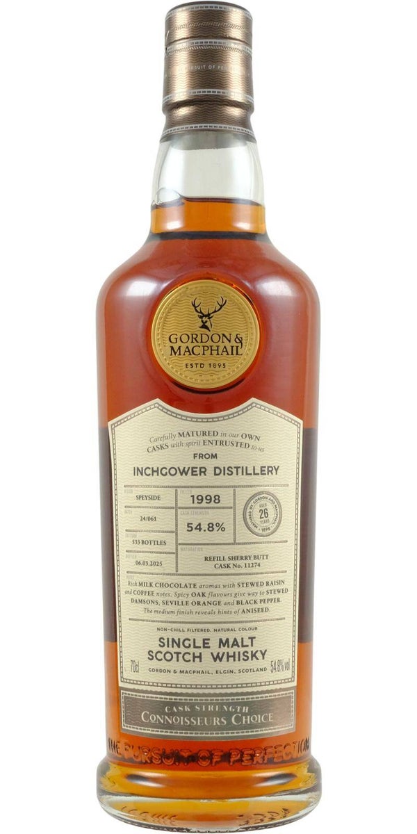 Inchgower 26y - 1998/2025 - Connoisseurs Choice - Cask #11274 - Gordon & MacPhail - Single Malt Scotch Whisky