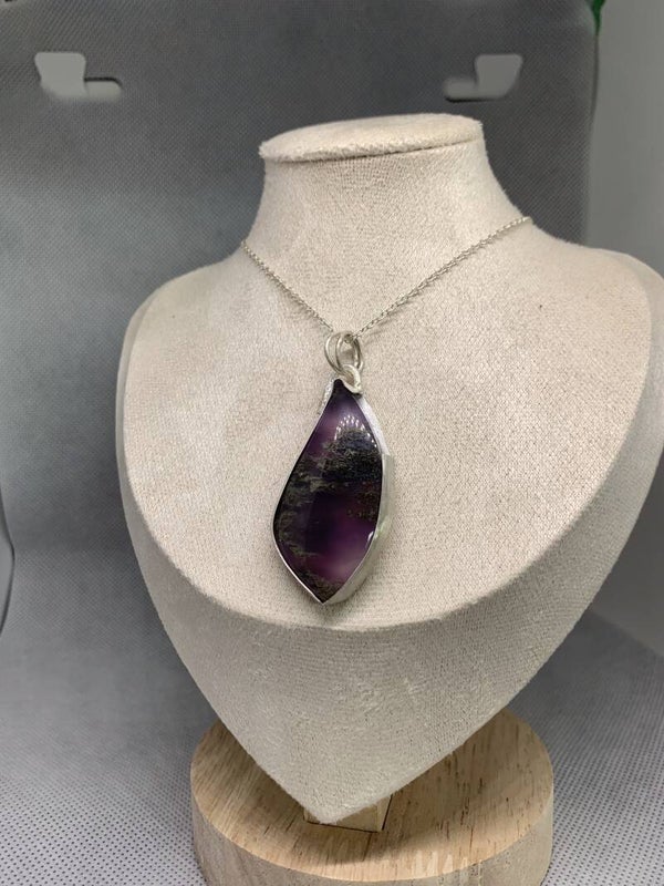 Purple Agate Stone Necklace