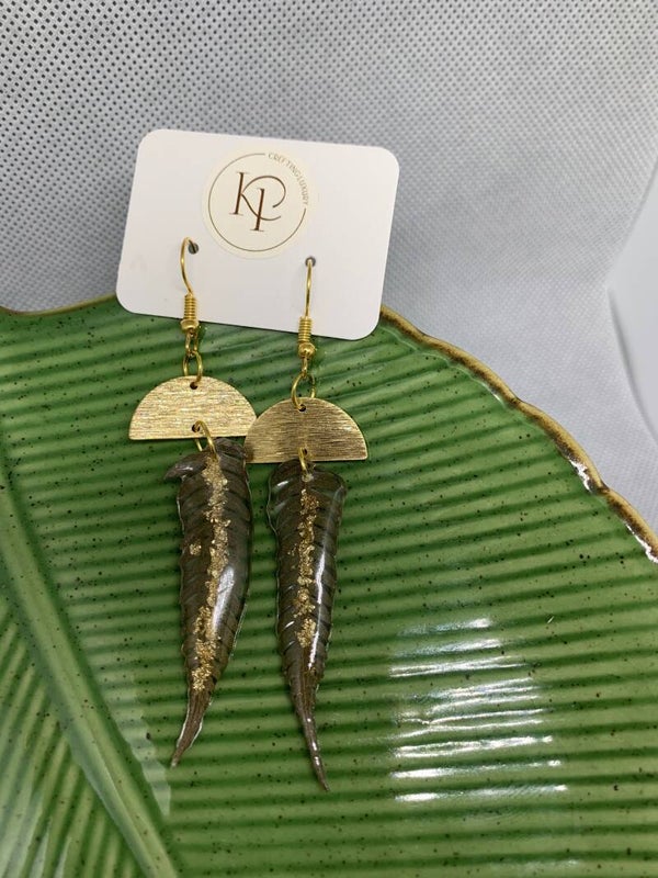 Real New Zealand Silver Fern Leaf Earrings