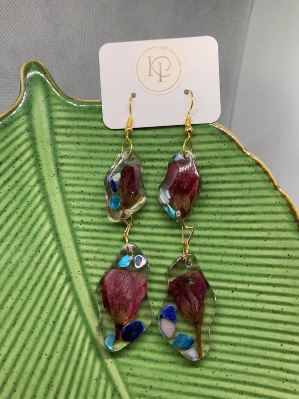 Impatiens Flower Earrings