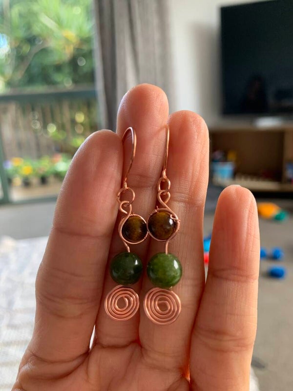 Tiger Eye stone earrings