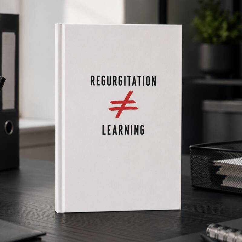 White journal in a modern black office.
