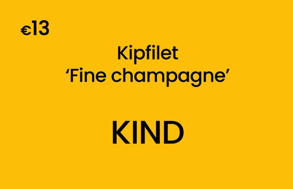 Kipfilet "fine champagne" met frietjes en fruit - Kind