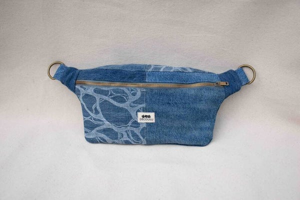 Sacoche banane surcyclée française LINOGRAVURE