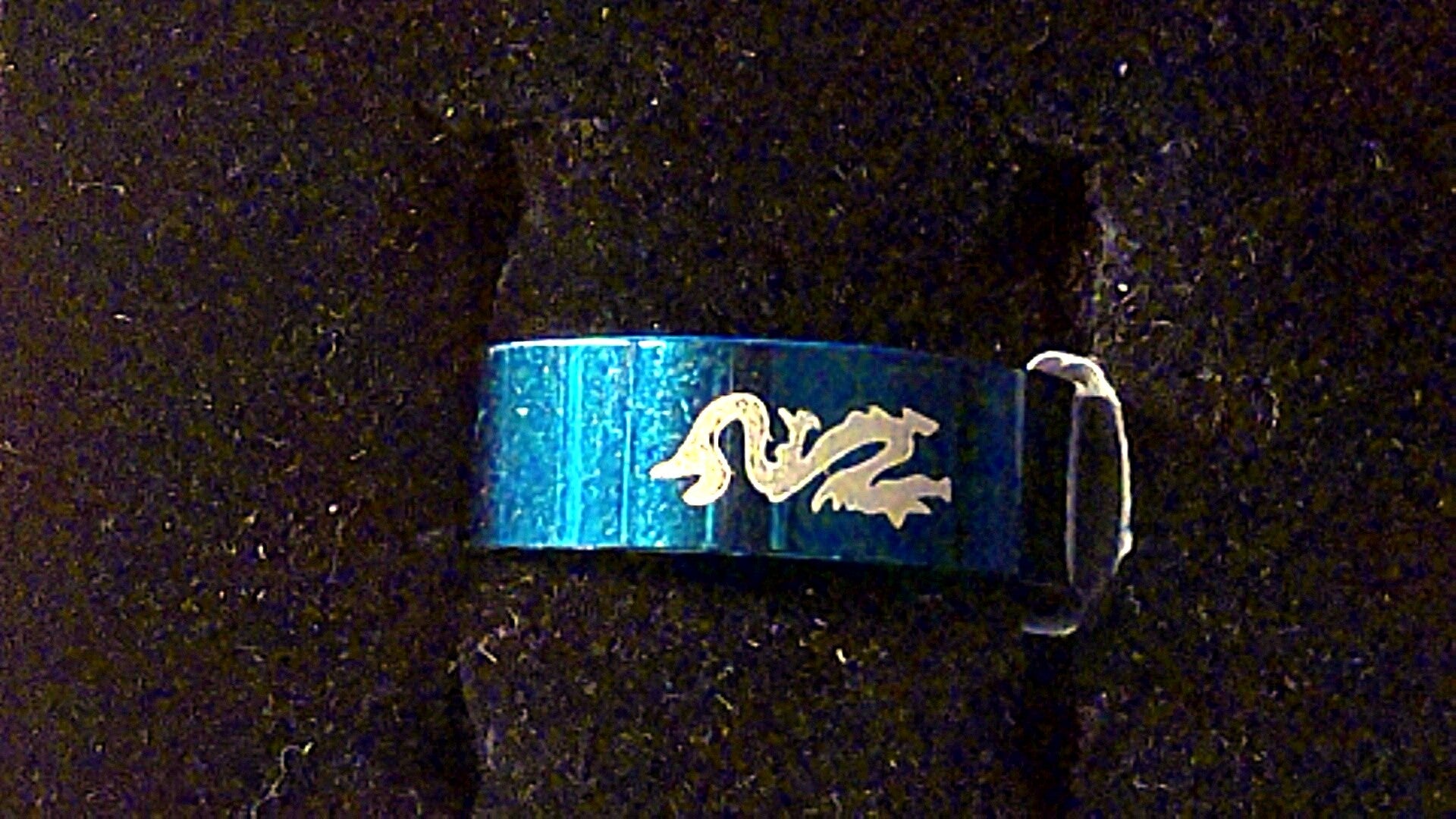 Ring Blau Motiv Drachen