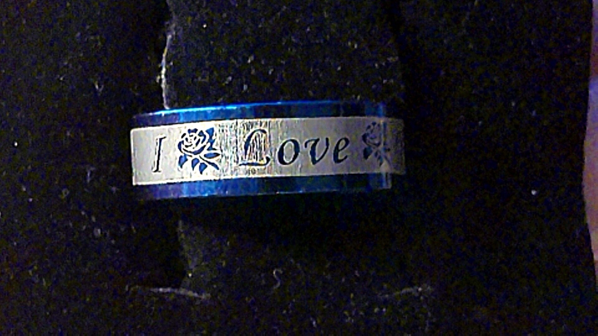 Ring Blau Motiv I Love You