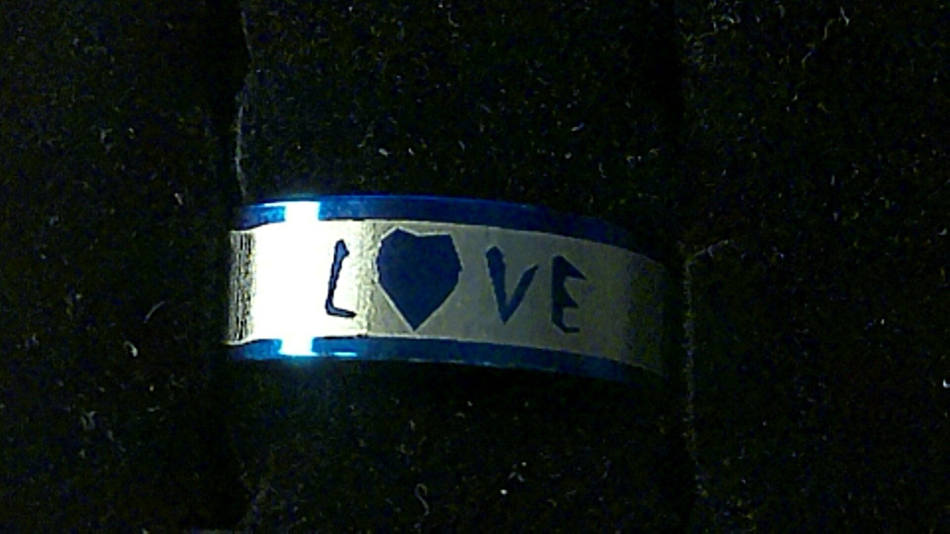 Ring Blau Motiv Love