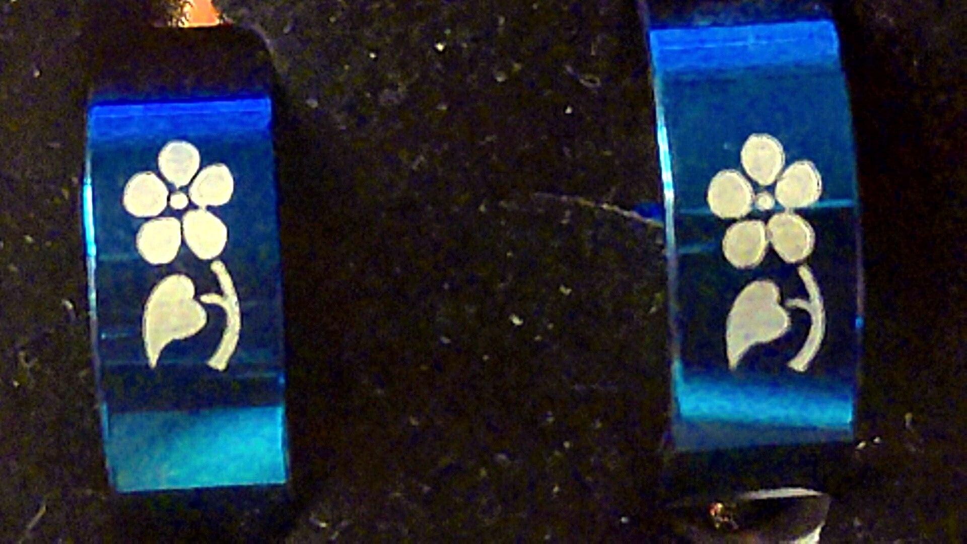 Ring Blau Motiv Blume