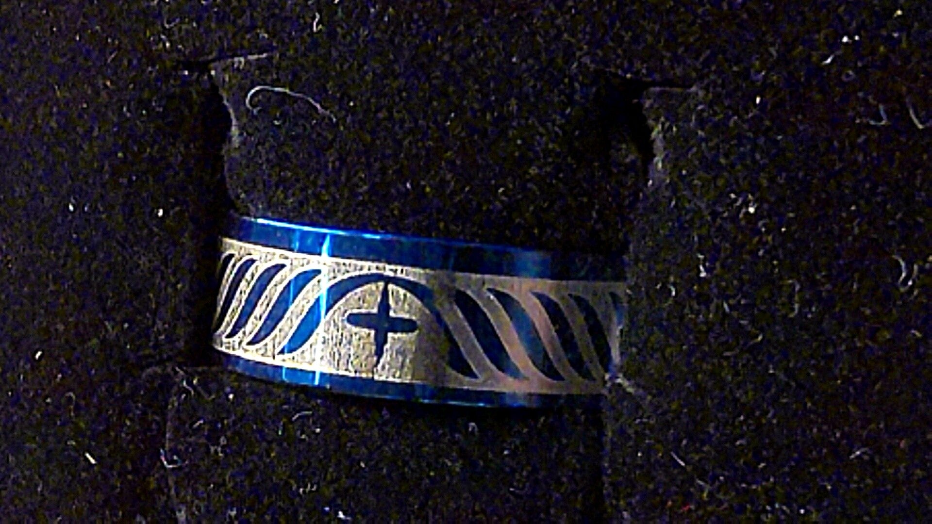 Ring Blau Motiv Plus